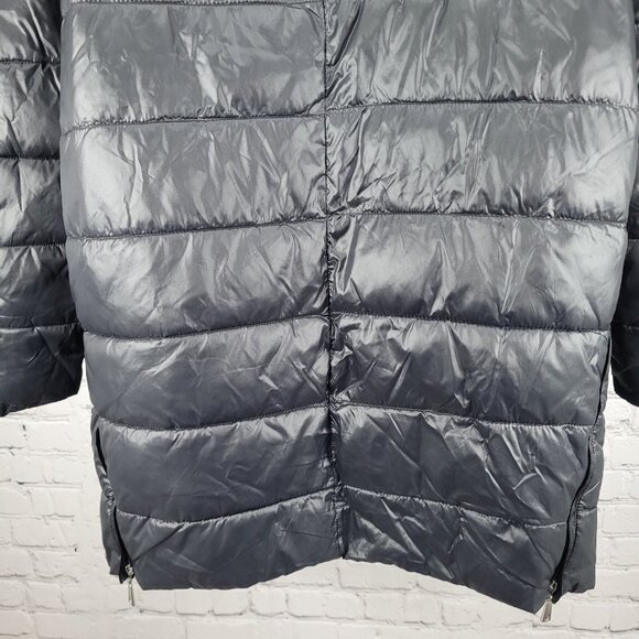 Luisa Viola Black Quilted Imbottito Full Zip & Snap Jacket Italy Made US Size 14 - Picture 12 of 16